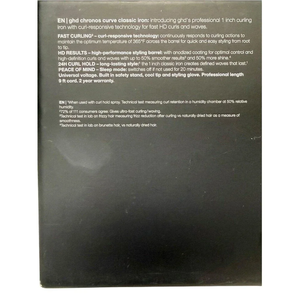 ghd Chronos Curve Classic 1 Inch Tong Professional Curling Iron CL7253 Open Box